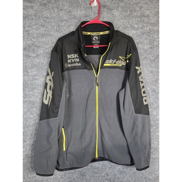 Ski-Doo Racing Jacket Mens XL Black Gray Full Zip Fleece BRP Rotax Snowmobile - Picture 1 of 8
